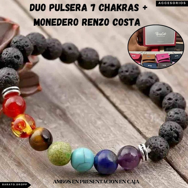 DUO PULSERA CHAKRA +MONEDERO RENZO